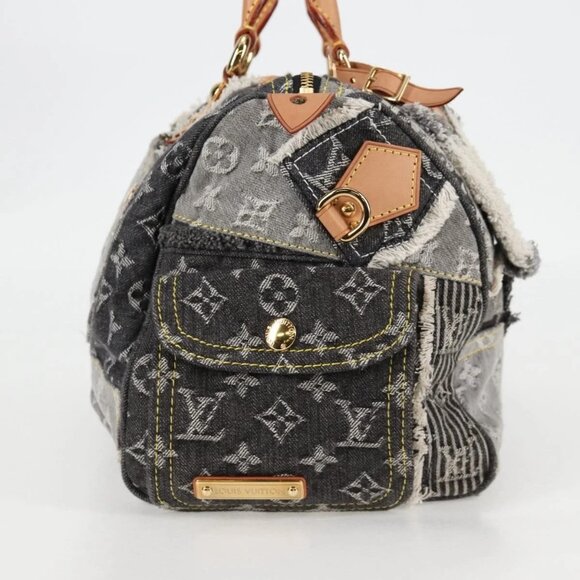 LOUIS VUITTON Monogram Denim Patchwork Speedy 30 Bag Gray M95381 LV Auth ki5785M - Picture 5 of 15